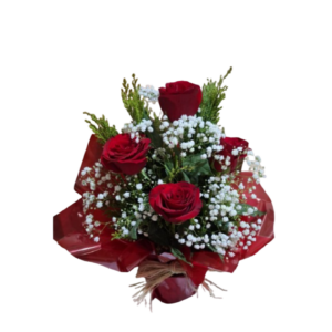 Arranjo c/ 4 Rosas no Cachepó