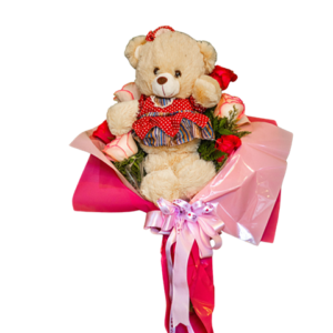 Ramalhete c/06 Rosas Ursinho Carinhoso