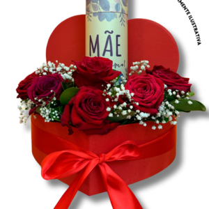 Bloom Box de 8 Rosas + Garrafinha