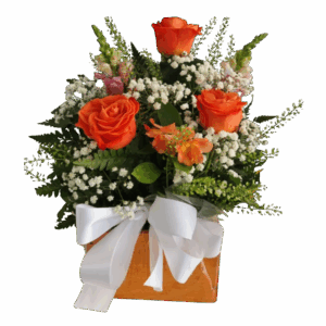 Arranjo Rosas E Folhagens
