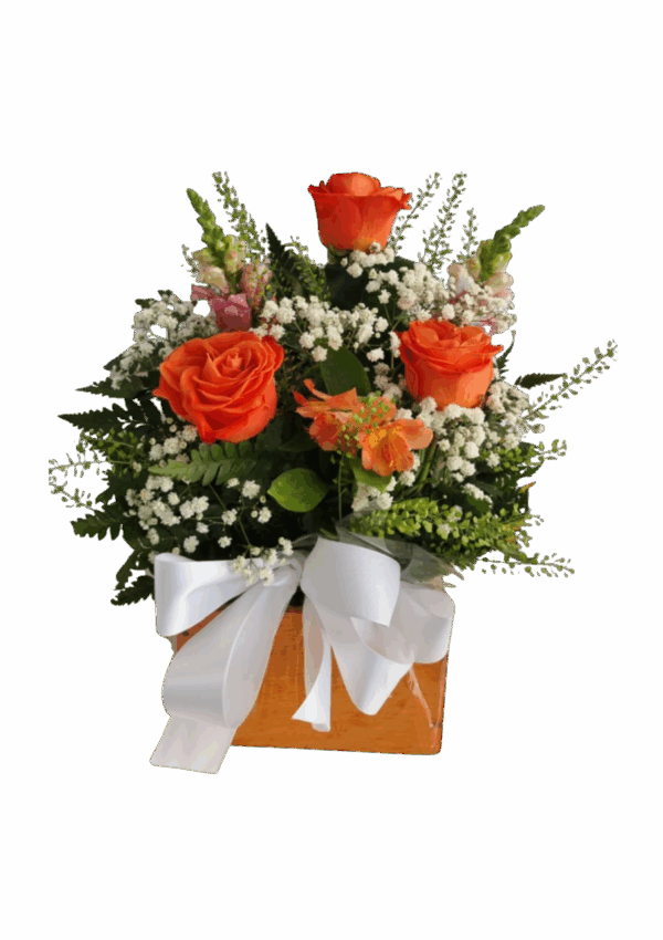 Arranjo Rosas E Folhagens